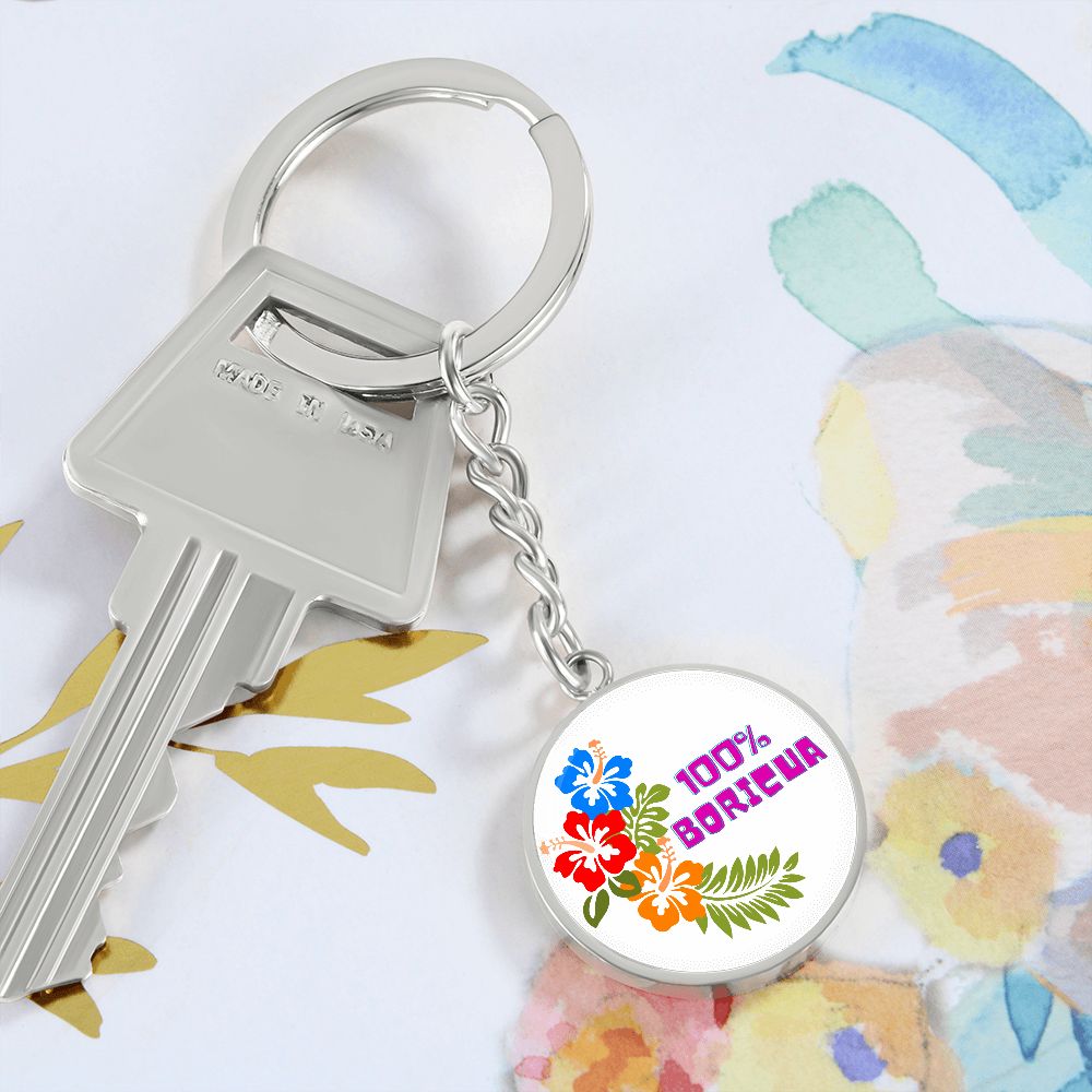 100% Boricua - Keychain