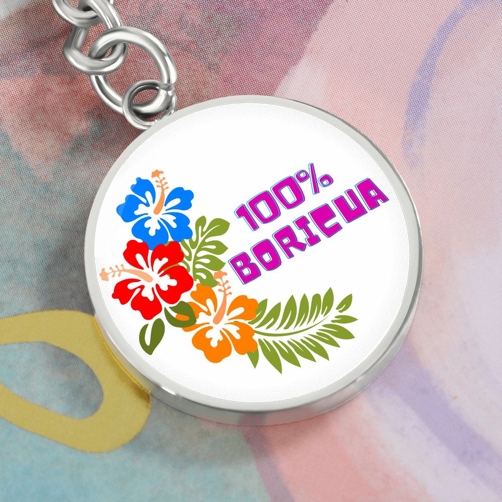 100% Boricua - Keychain
