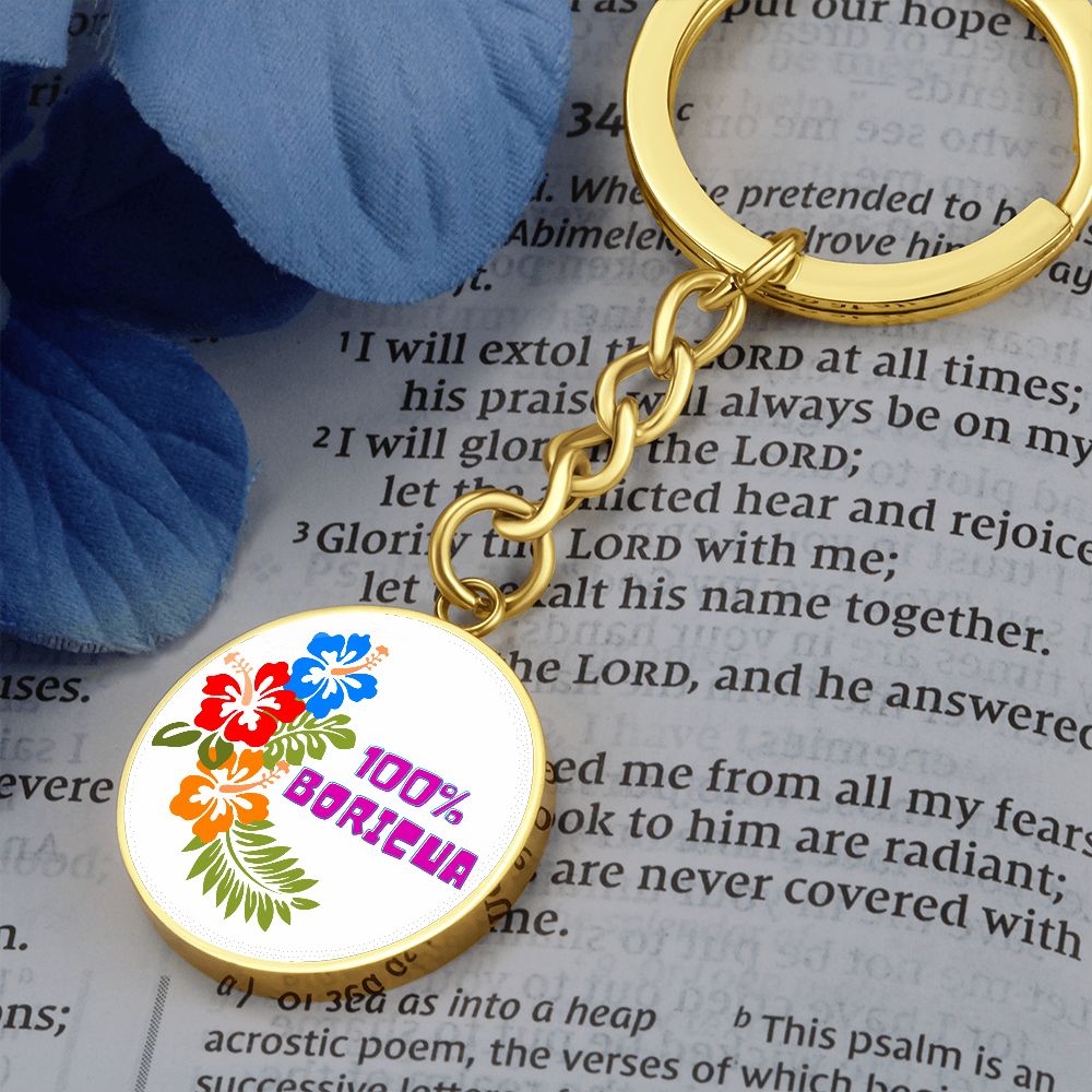 100% Boricua - Keychain