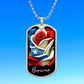 PUERTO RICO ROSE FLAG Military Dog Tag SS Necklace