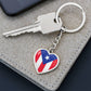 Llavero con Bandera de Corazon de Puerto Rico.