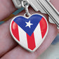 Llavero con Bandera de Corazon de Puerto Rico.