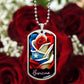 PUERTO RICO ROSE FLAG Military Dog Tag SS Necklace