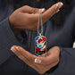 PUERTO RICO ROSE FLAG Military Dog Tag SS Necklace