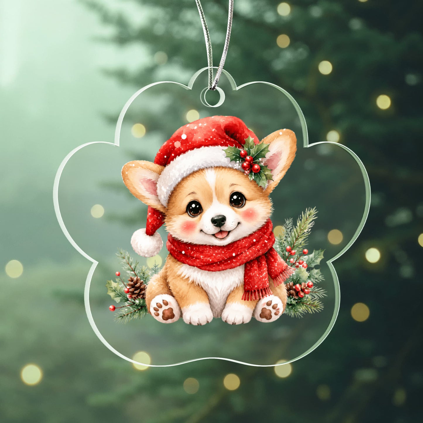 Corg Paw Christmas Ornament