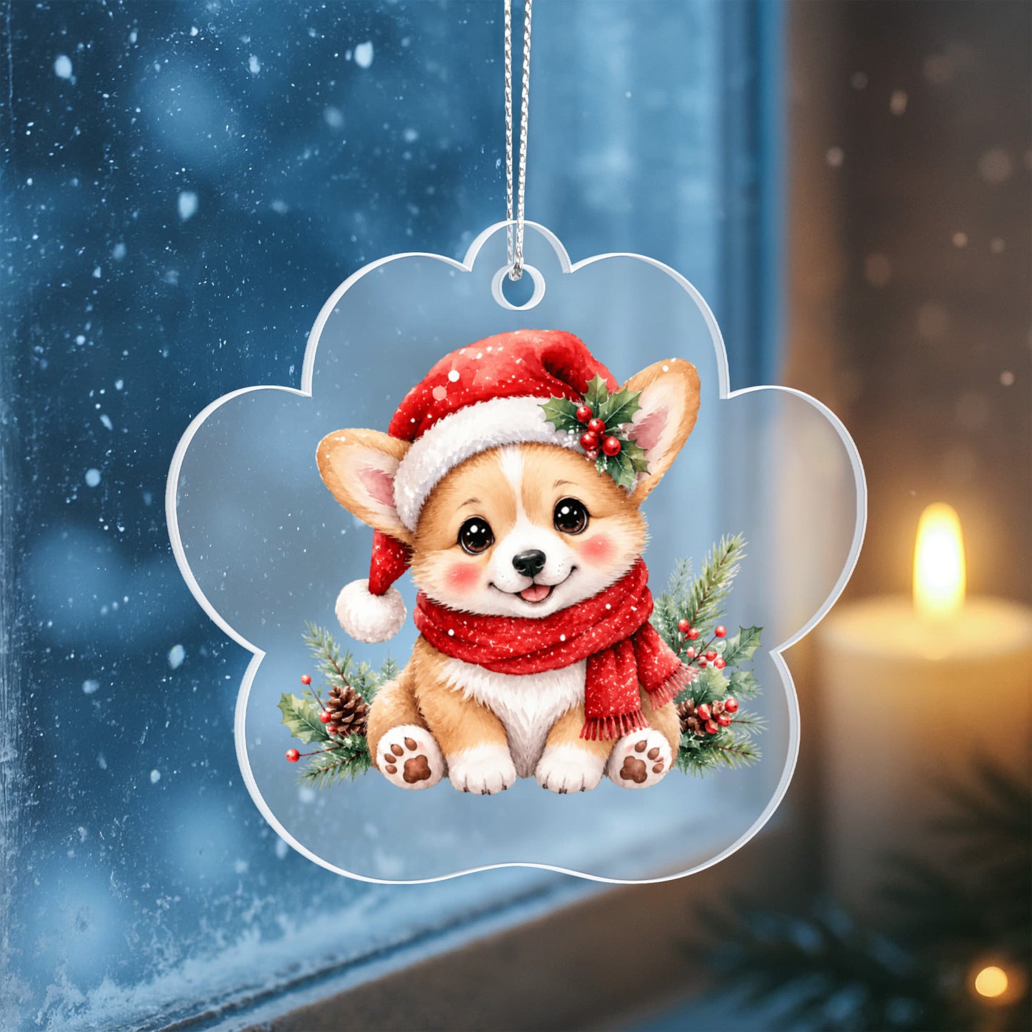 Corg Paw Christmas Ornament